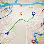 Street Map with GPS Icons Navigation